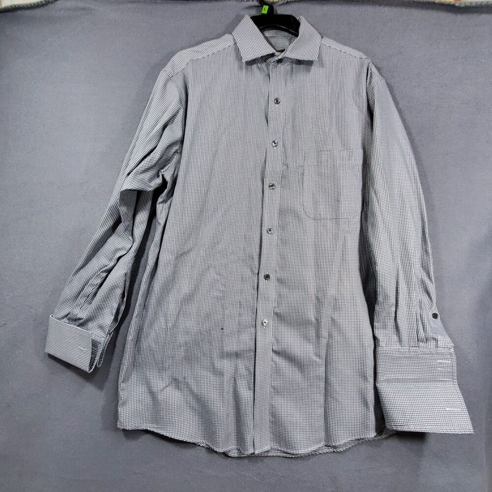 Tasso Elba Mens Button Down Shirt Size 15.5 32/33 M Checkered